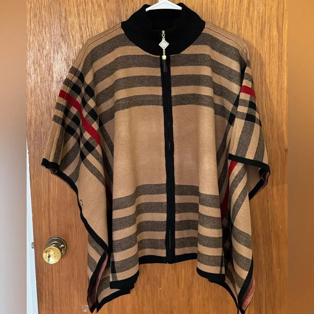 NWT - Anne Klein - Zip Front Poncho